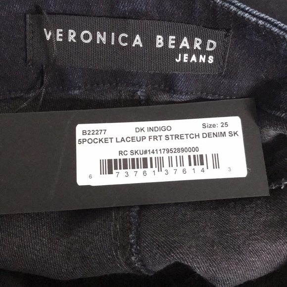 VERONICA BEARD Dark Indigo Lace-up Front Stretch Denim Size 25 - Picture 9 of 15